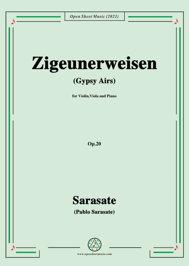 Sarasate-Zigeunerweisen(Gypsy Airs),Op.20,for Violin,Viola and Piano (arr. Open Cloud)