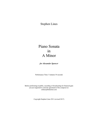Piano Sonata in A Minor
