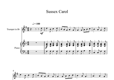 Sussex Carol (Trumpet + Piano) (arr. Digital Book Music)