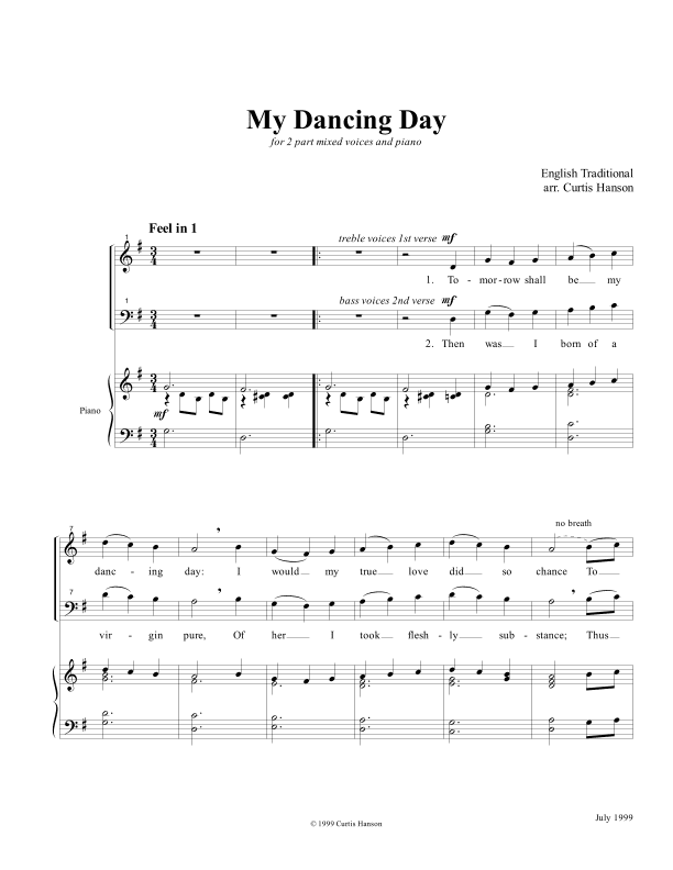My Dancing Day (SB) (arr. Curtis Hanson)