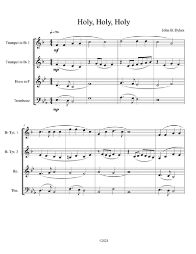 Holy, Holy, Holy for brass quartet (arr. B. C. Dockery)