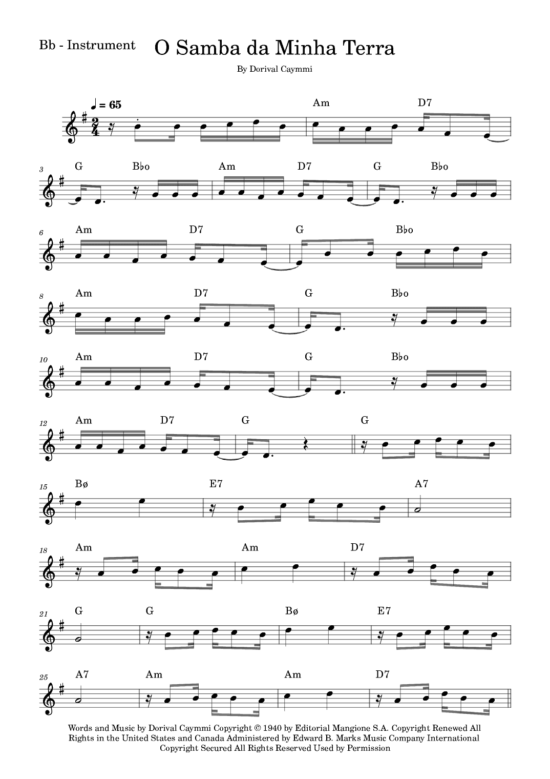 O Samba Da Minha Terra (arr. Fabio Eduardo de Oliveira)