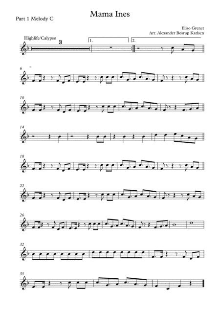 Mama Ines Flexi arrangement for school band (arr. Alexander Bosrup Karlsen)