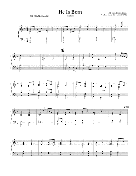 He Is Born (arr. Roy James Stewart)