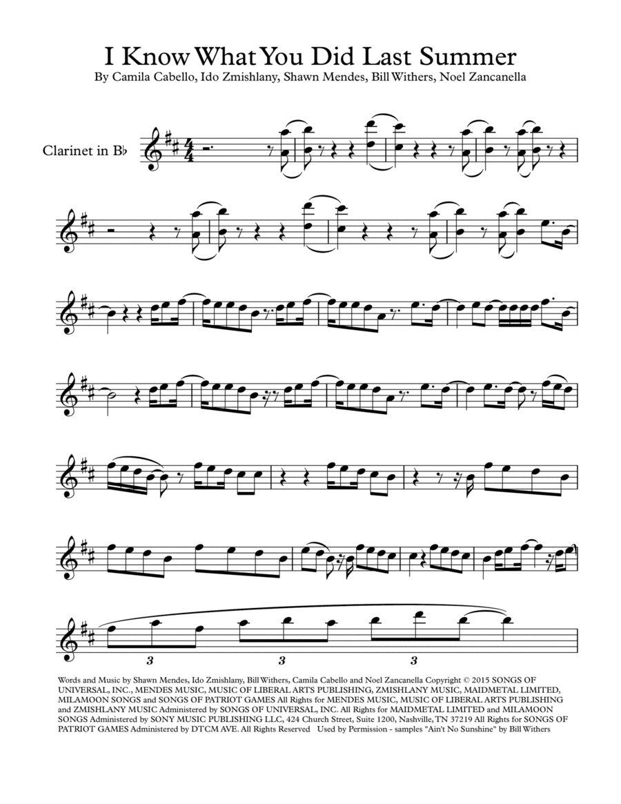 I Know What You Did Last Summer (arr. Robert Moody)