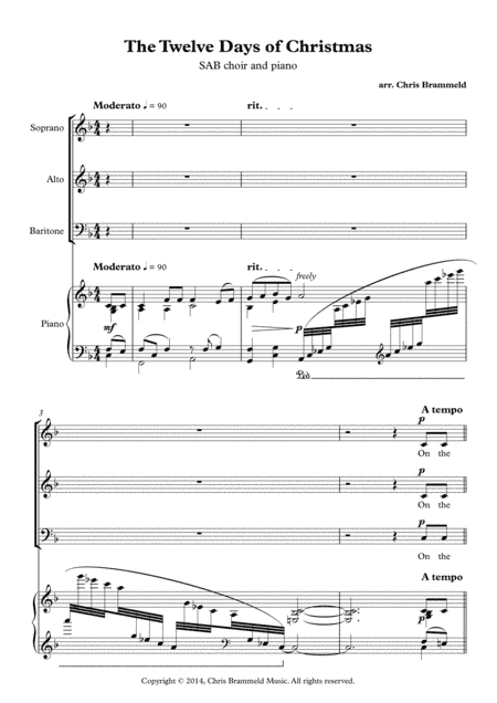 The Twelve Days Of Christmas (arr. Christopher Brammeld)