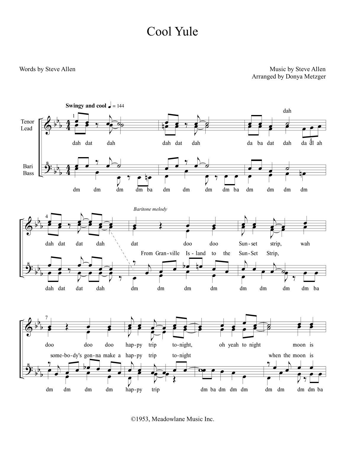 Cool Yule (arr. Donya Metzger)