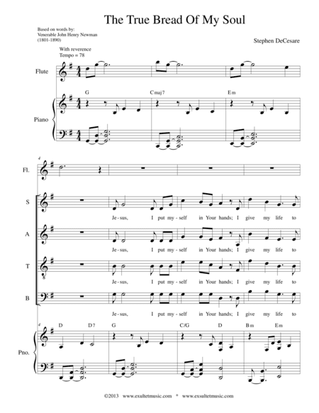 The True Bread Of My Soul (Solo with SATB)