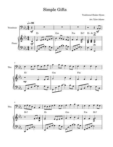Simple Gifts (arr. Tyler Adams)