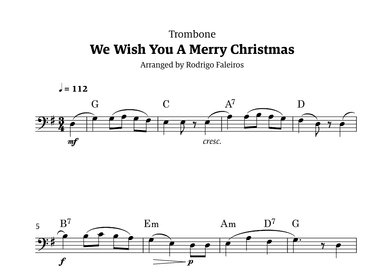 We Wish You a Merry Christmas (for solo trombone) (arr. Rodrigo Faleiros)