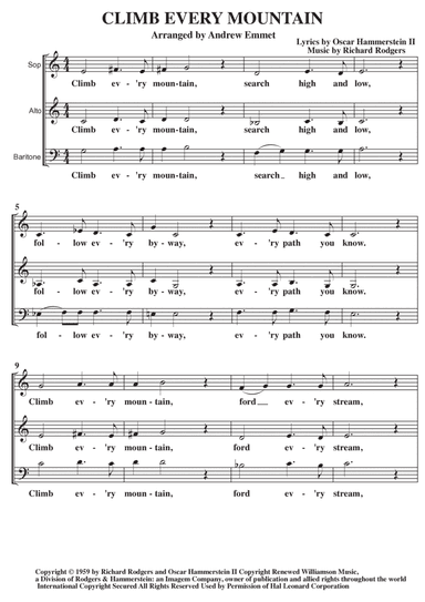 Climb Ev'ry Mountain (arr. Andrew Emmet)