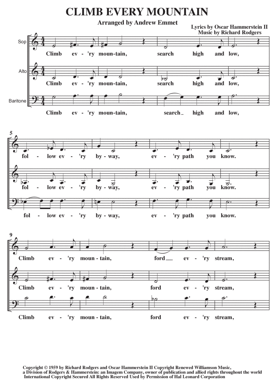 Climb Ev'ry Mountain (arr. Andrew Emmet)