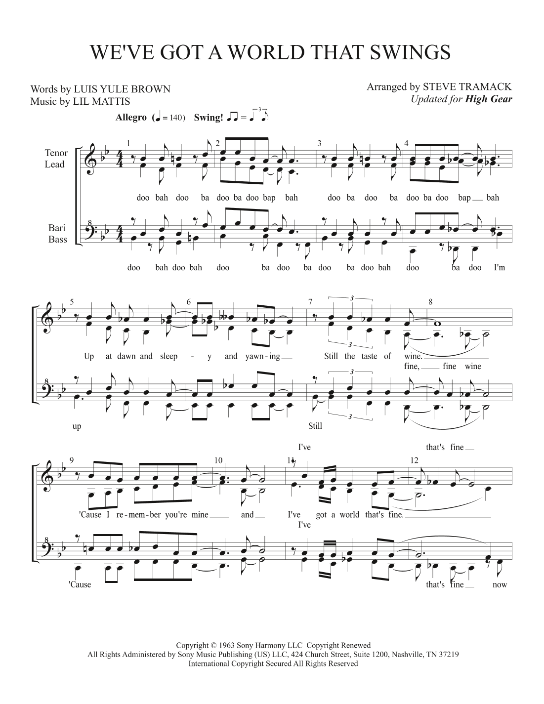 We've Got A World That Swings (arr. Steve Tramack)