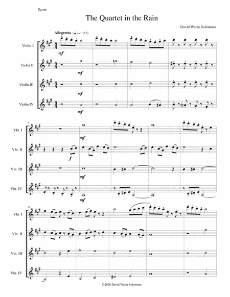 Quartet in the Rain for 4 violins
