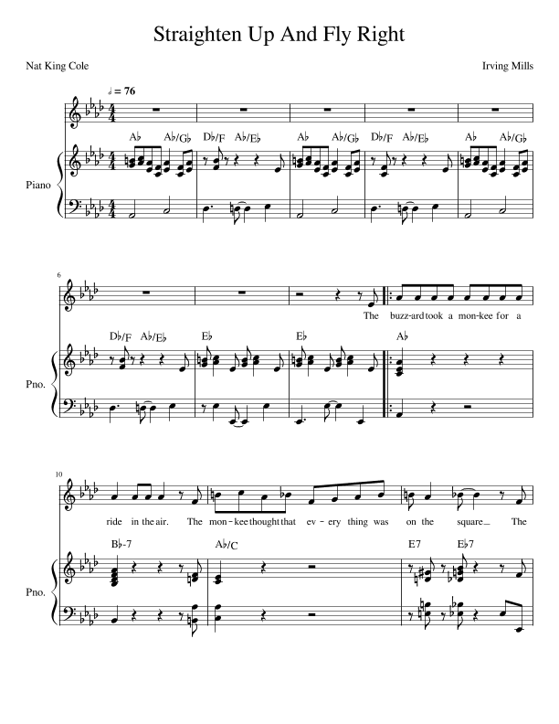 Straighten Up And Fly Right (arr. John Fries)