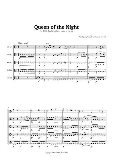 Queen of the Night Aria by Mozart for Viola Quintet (arr. Ander)