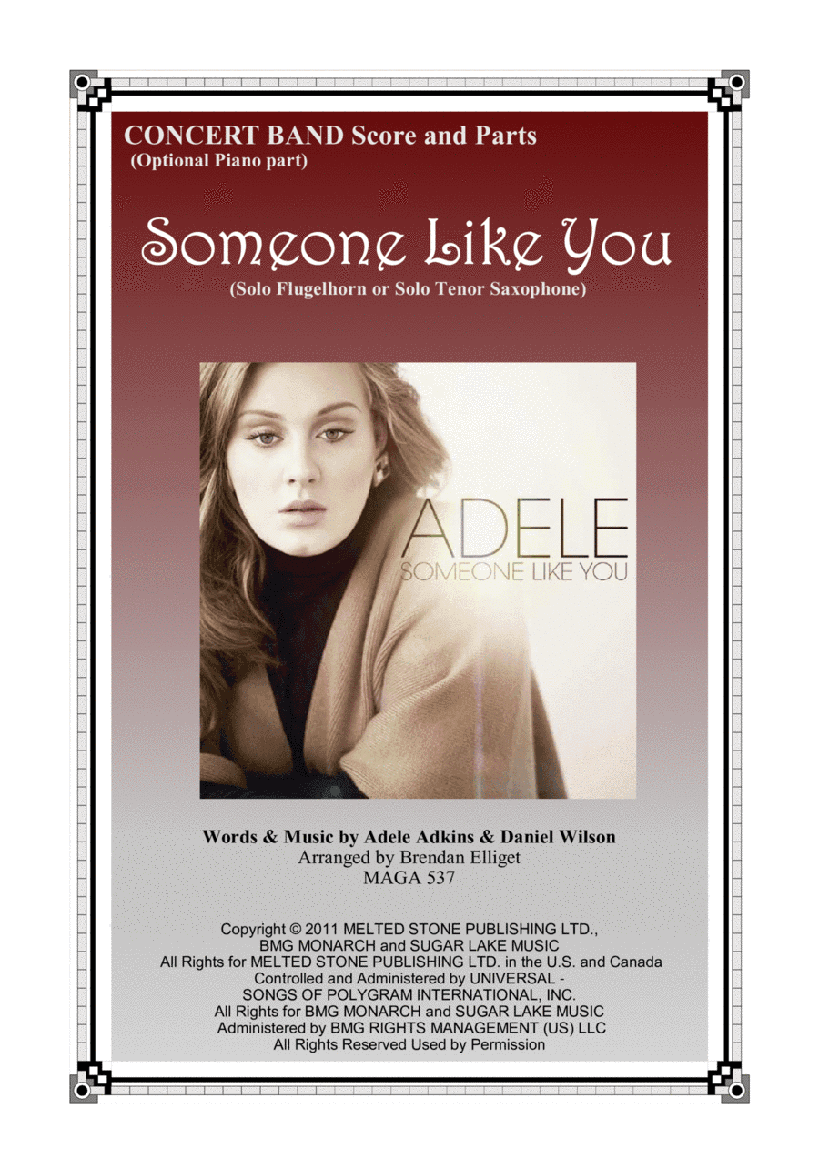 Someone Like You (arr. Brendan Elliget MAGA 537)