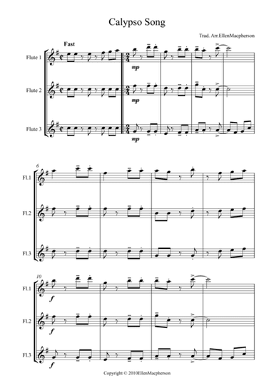 Calypso Song for Flute Trio (arr. Ellen Macpherson)