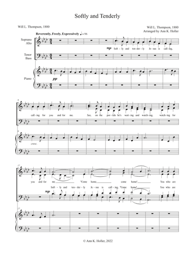 Softly and Tenderly (arr. Ann K. Holler, 2022)