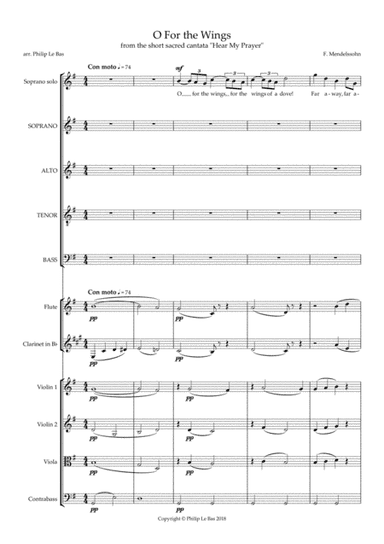 O for the wings of a dove (arr. Philip Le Bas)