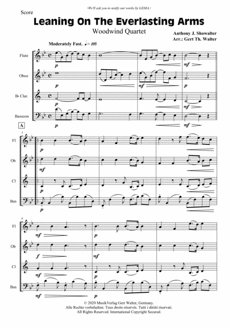 Leaning On The Everlasting Arms (arr. Gert Th. Walter)