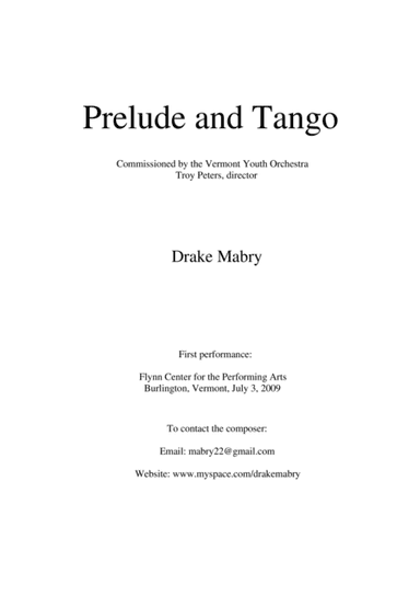 Prelude and Tango