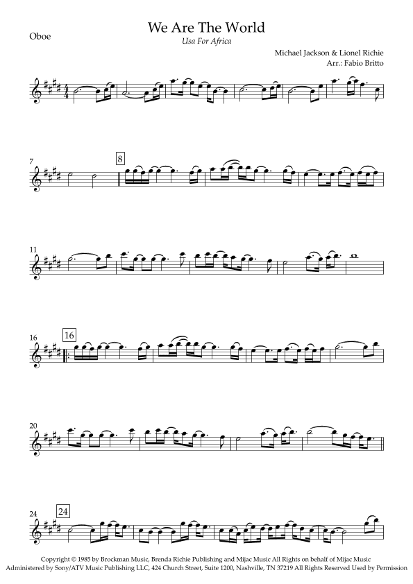 We Are The World (arr. Fabio Britto)