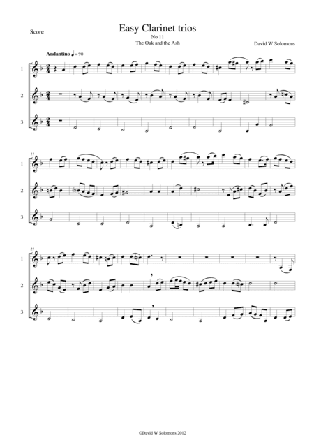 The Oak and the Ash for clarinet trio (arr. David Warin Solomons)
