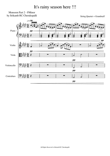 Its rainy Season here | String Quartet/Qunitet + Grandstaff - F Minor