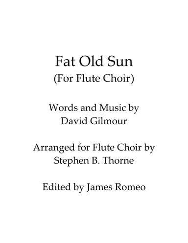 Fat Old Sun (arr. Stephen B. Thorne)