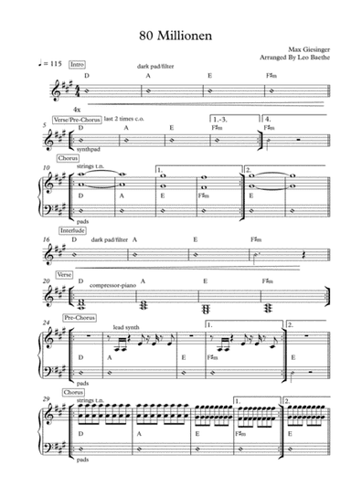 80 Millionen (arr. Leo Baethe)
