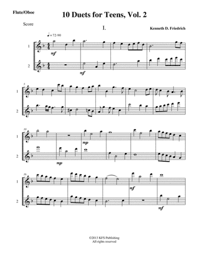10 Flute Duets for Teens, Vol. 2