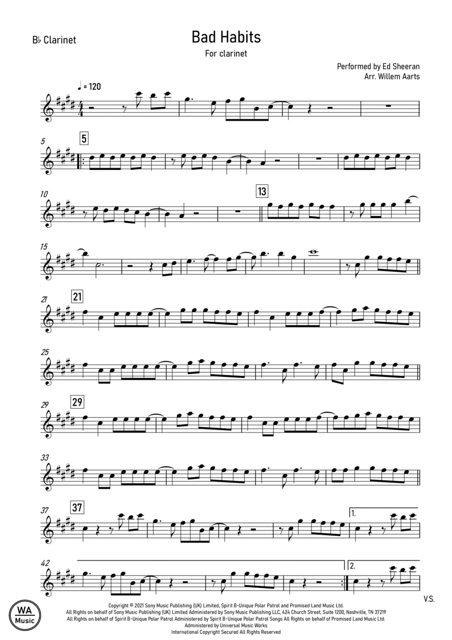 Bad Habits (arr. Willem Aarts)