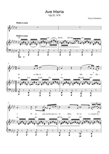 Ave Maria Schubert - Tenor with chords in Ab (arr. Alex Nunes Rodrigues)