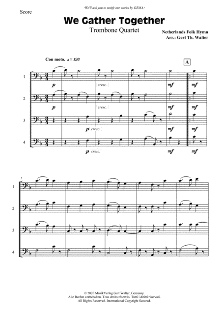 We Gather Together (arr. Gert Th. Walter)