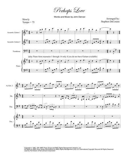 Perhaps Love (arr. Stephen DeCesare)