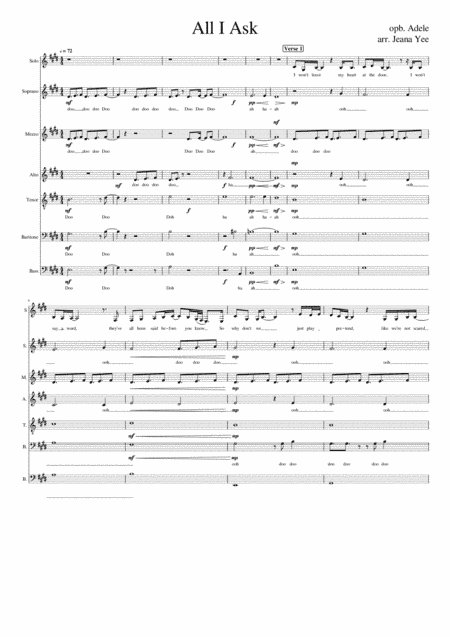 All I Ask (arr. Jeana Yee)