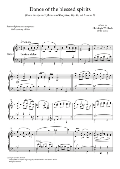 Dance of the blessed spirits (arr. Unknown)