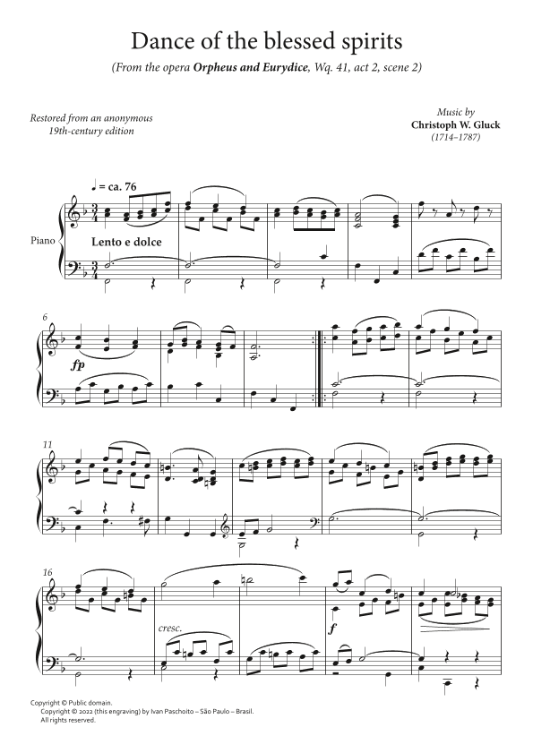 Dance of the blessed spirits (arr. Unknown)