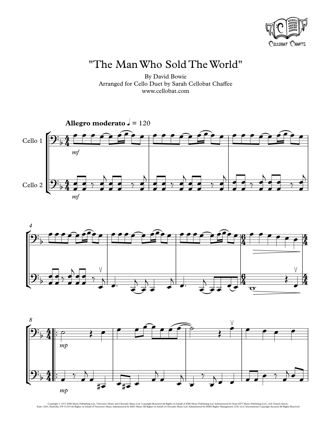 The Man Who Sold The World (arr. Sarah Cellobat Chaffee)