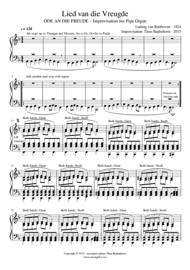 Lied van die Vreugde (arr. Tinus Badenhorst)