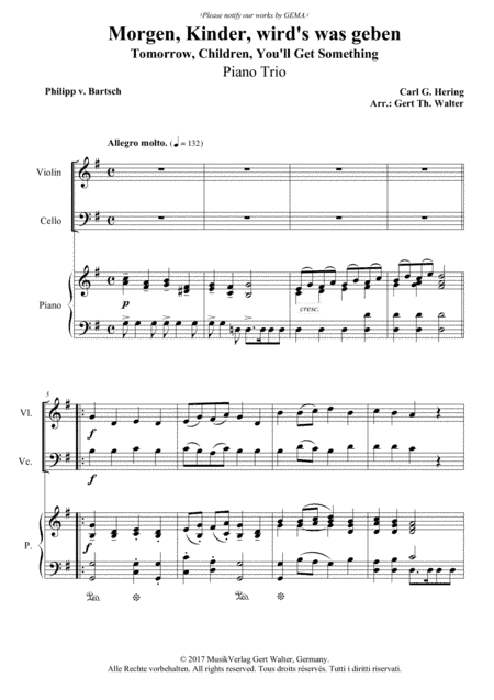 Tomorrow, Children, You'll Get Something (arr. Gert Th. Walter)