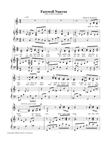 Farewell Nauvoo by Nonie N. Sorensen from the Muscal show Rendezvous in Old Nauvoo