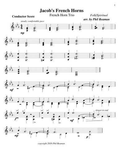 Jacob's French Horns - Trio (arr. Phil Beaman)