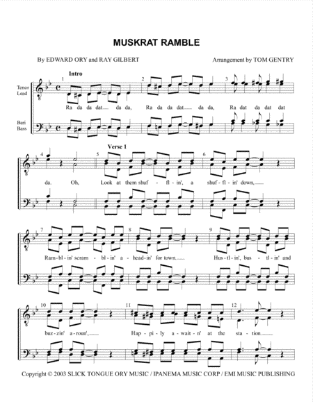 Muskrat Ramble (vocal) (arr. Tom Gentry)