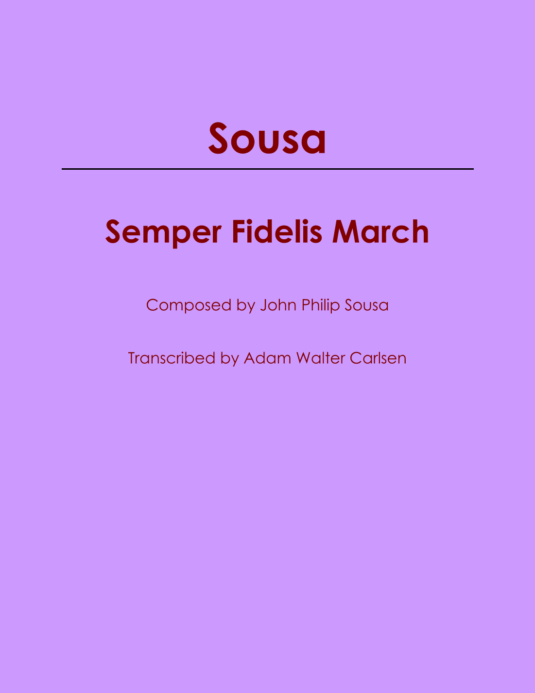 Semper Fidelis March (arr. Adam Walter Carlsen)