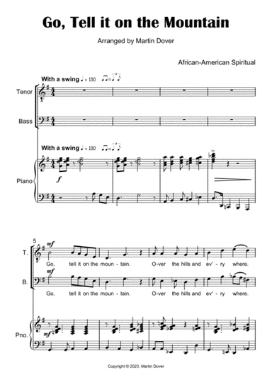 Go, Tell it on the Mountain - Two part Choir - TB (arr. Martin Dover)