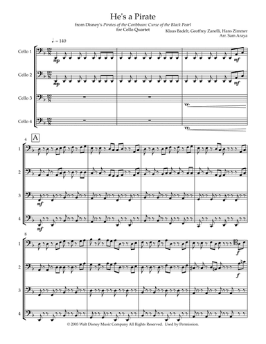 He's A Pirate (arr. Sam Araya)