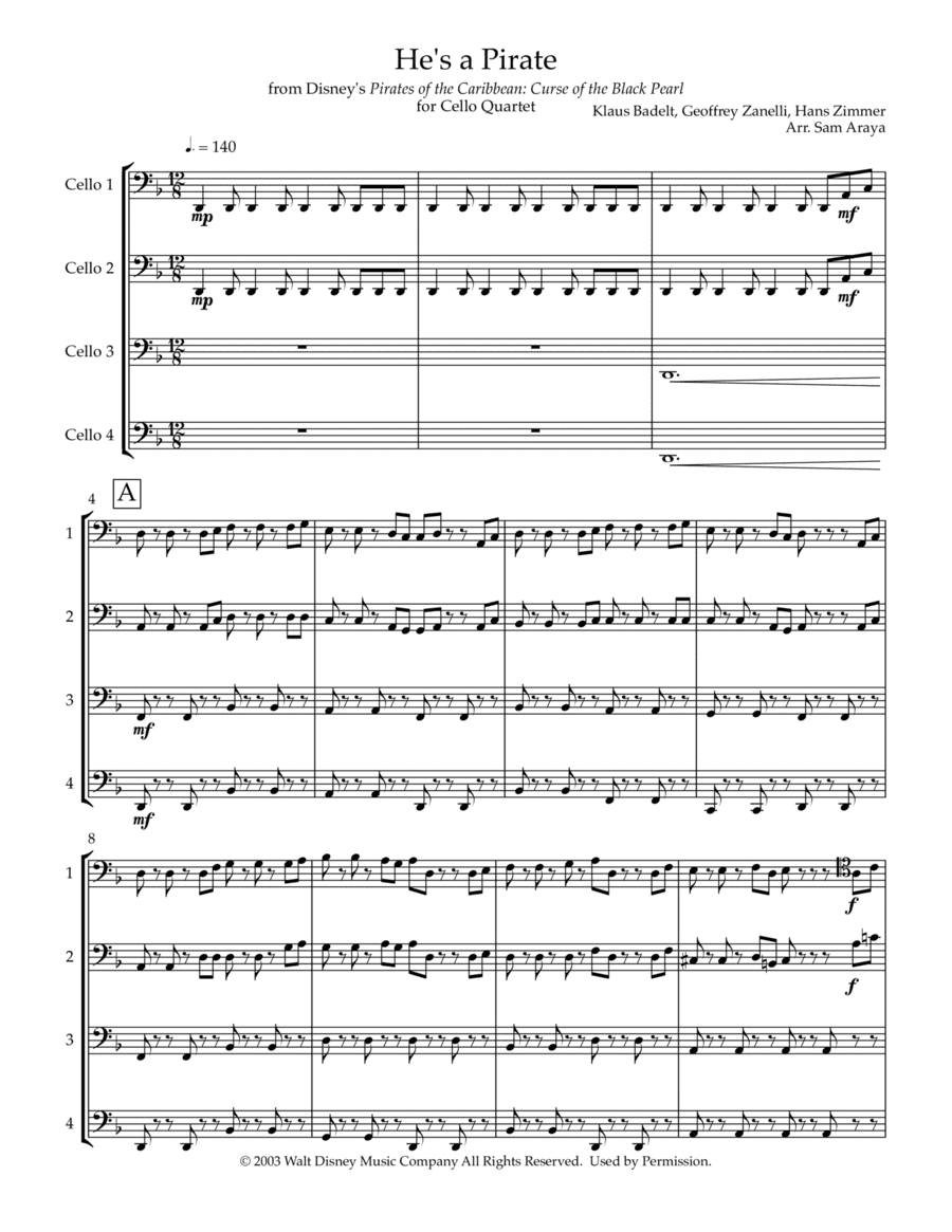 He's A Pirate (arr. Sam Araya)