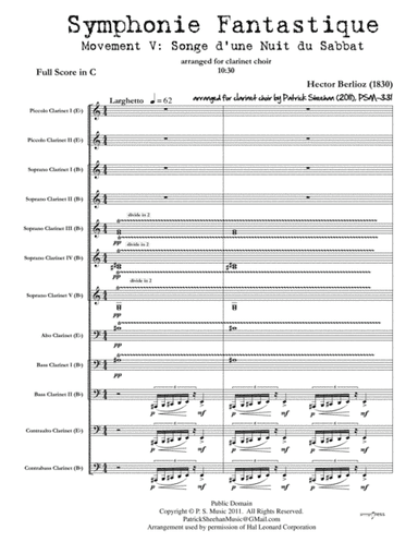 Symphonie Fantastique, Mvt. V: Song of a Witch (arr. Patrick Sheehan)